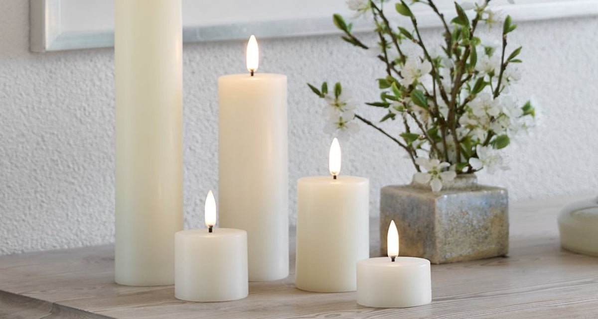 LED pillar candle Nordic White 5x4.5 cm