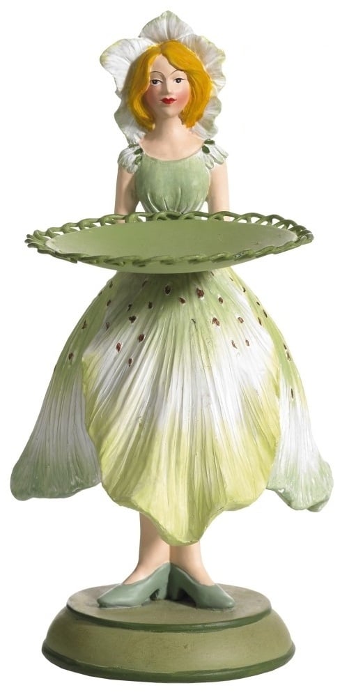 Christmas Rose girl w/tealight holder 16 cm