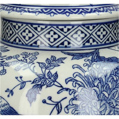 Decorative jar blue and white 35 cm