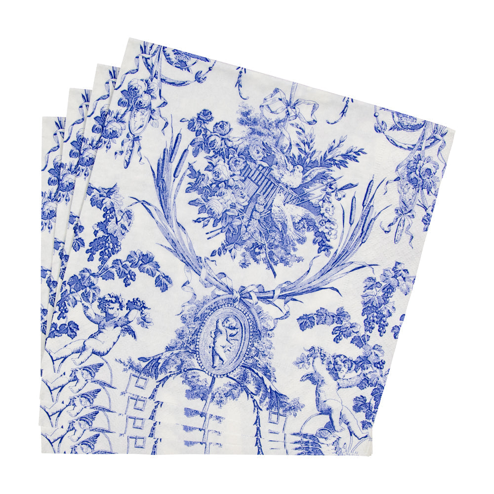 Serviett lunch romantic toile blue
