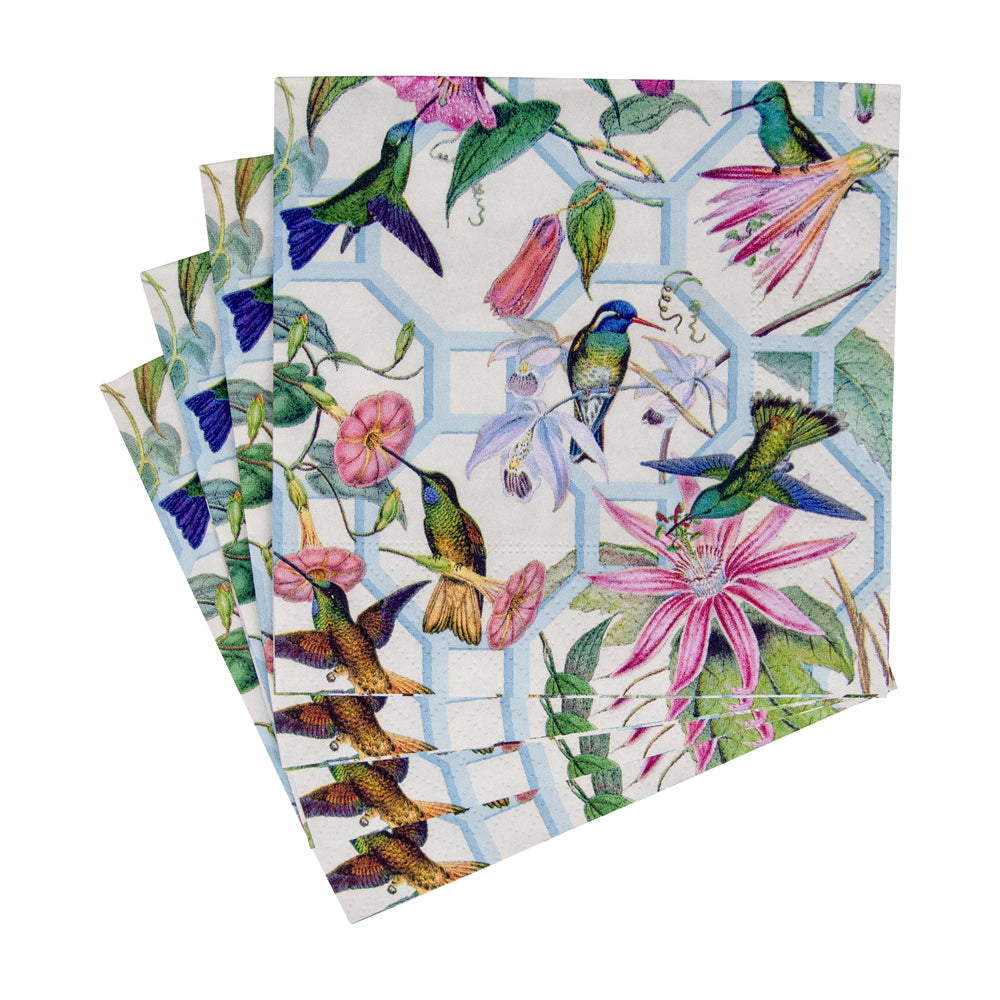 Napkin coffee Hummingbird trellis