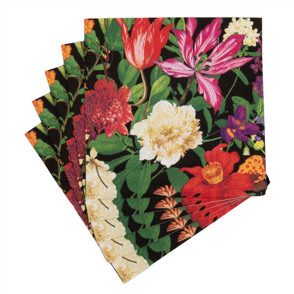 Napkin Lunch Dutch Floral Black