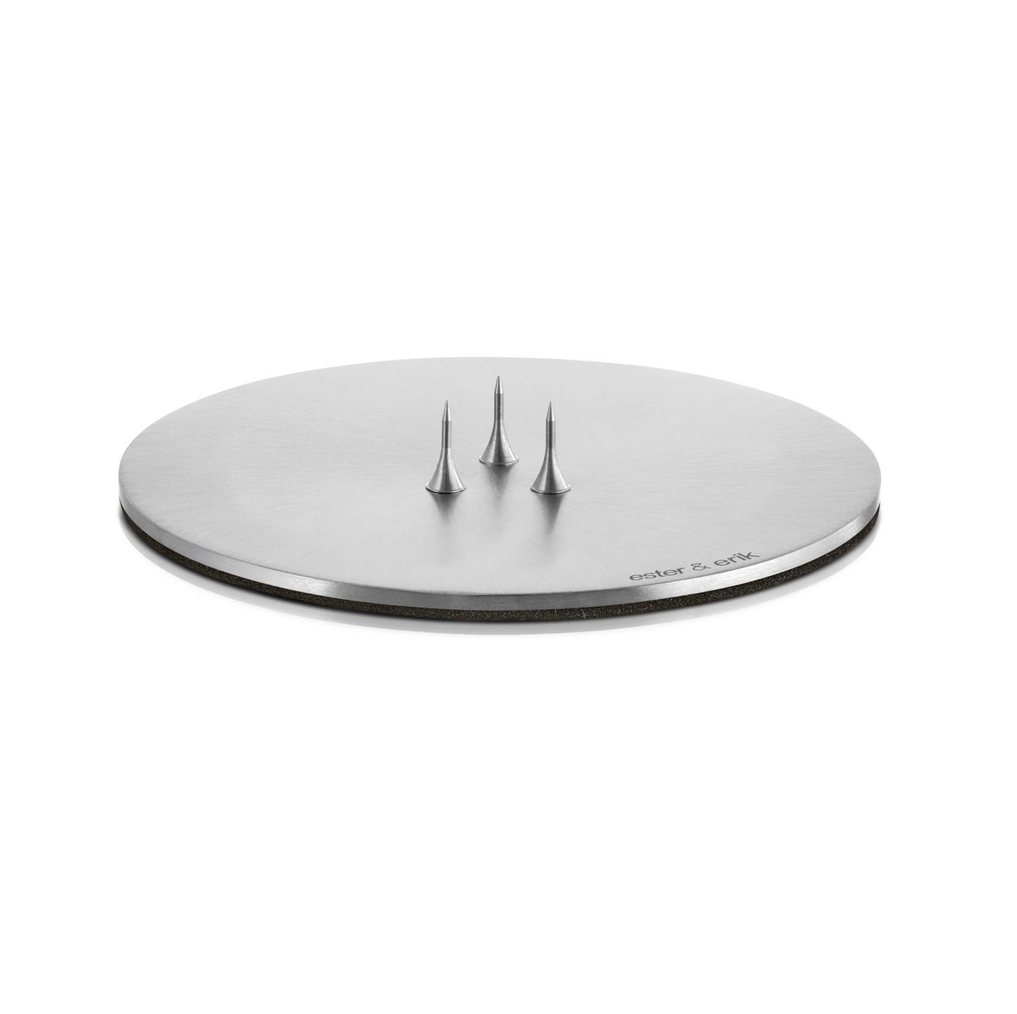 Candle tray matte silver 9 cm