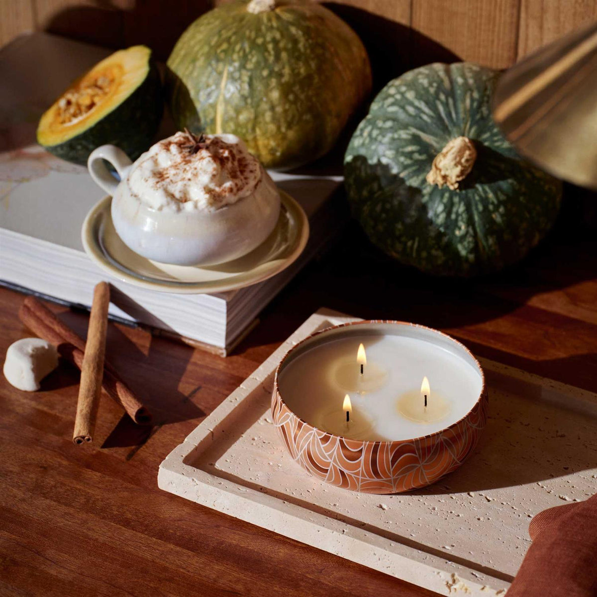 Spiced Pumpkin Latte 3-Wick Tin Candle 40 Hours