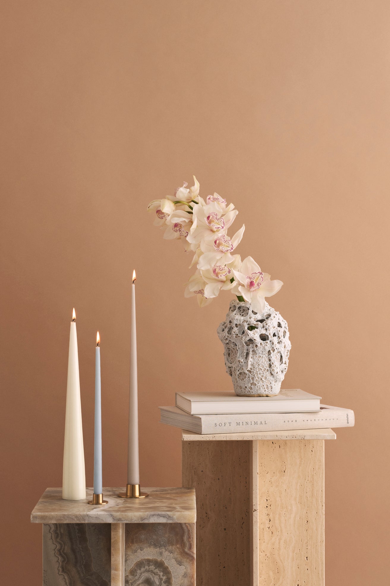 Candle Holder Brushed Gold S/2