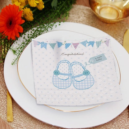 Napkin Lunch Baby Shoes blue