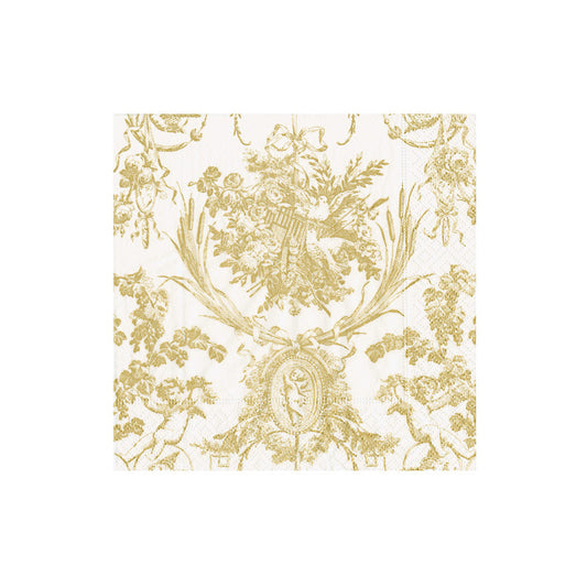 Serviett kaffe Romantic toile gold