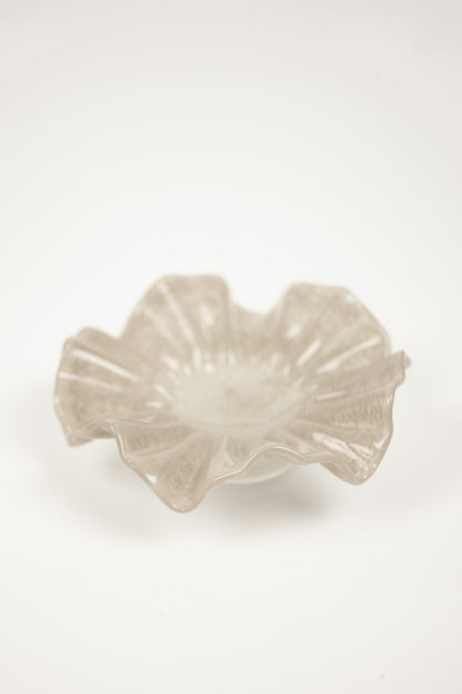 Loa skål på fot Taupe 22 cm