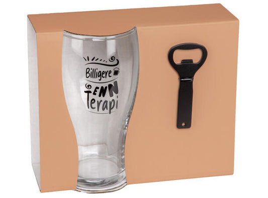 Ølglass m/åpner Billig...terapi 500 ml