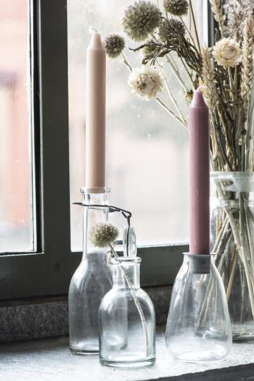 Kronelys gammelrosa 18 cm