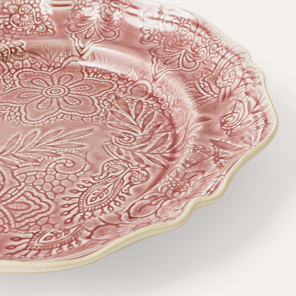 Serveringsfat rundt 34 cm Old Rose