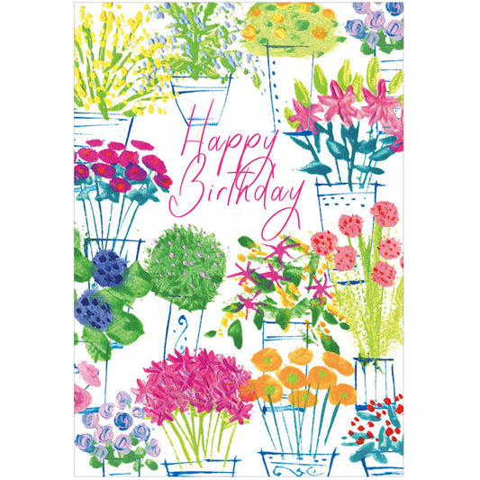 Card w/envelope Flower market pots