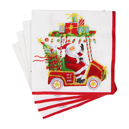 Napkin coffee Santa's Golf Cart