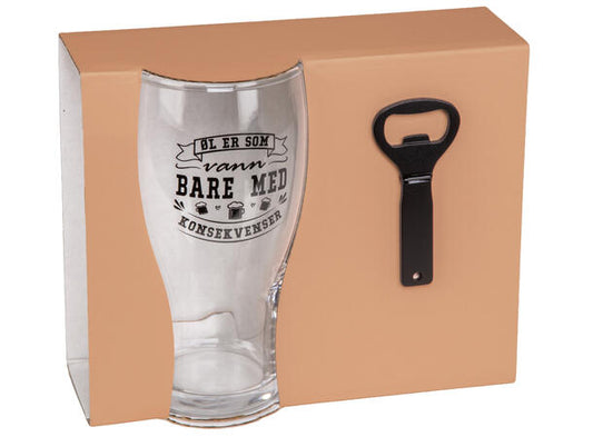 Ølglass m/åpner Konsekvenser 500 ml
