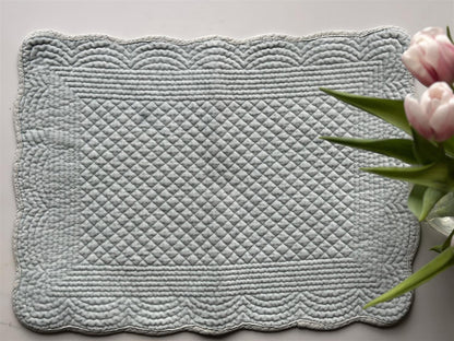 Spisebrikke velour Duckegg