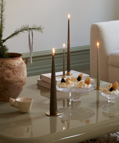 Candle tray matte silver 9 cm