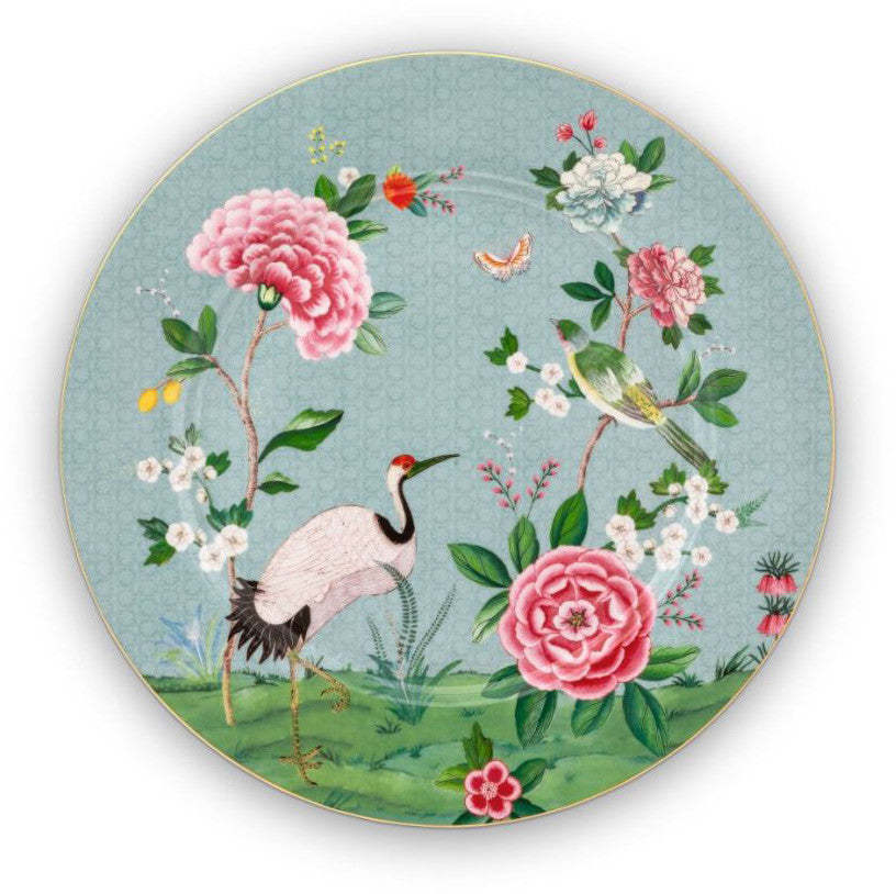 Blushing Birds Blue dekketallerken 32 cm