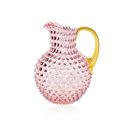 Hobnail Carafe 2L Rosaline w/Gold Handle