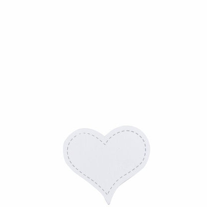 Bordkort hjerte hvit m/klype 6 stk