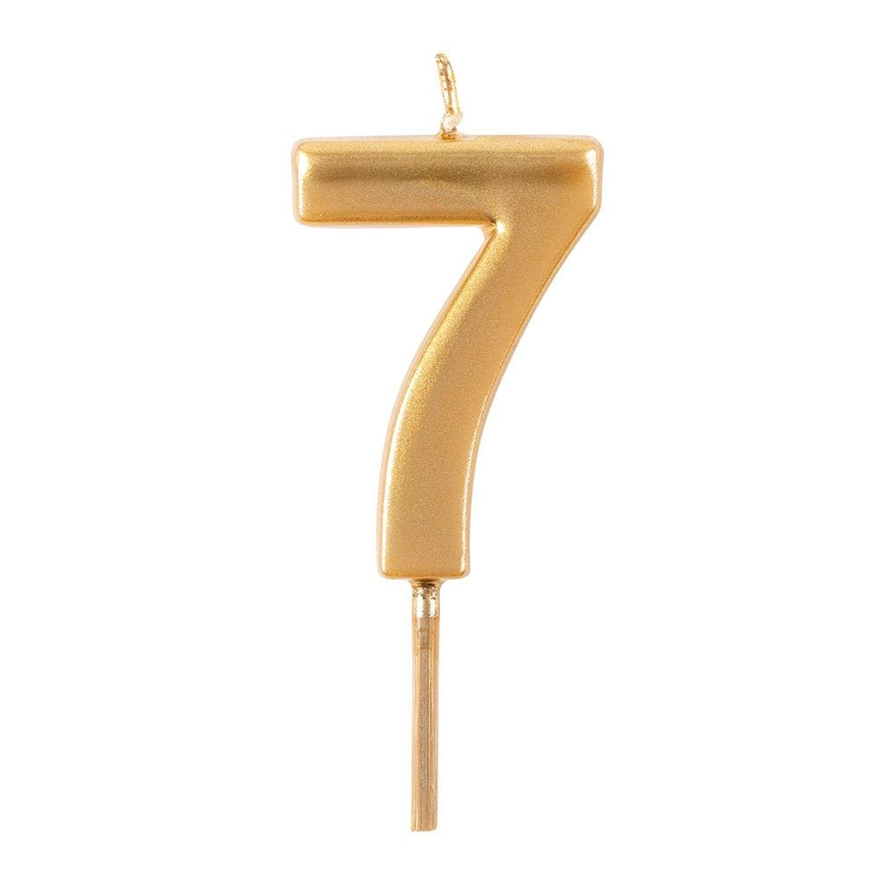 Cake candle number gold 7