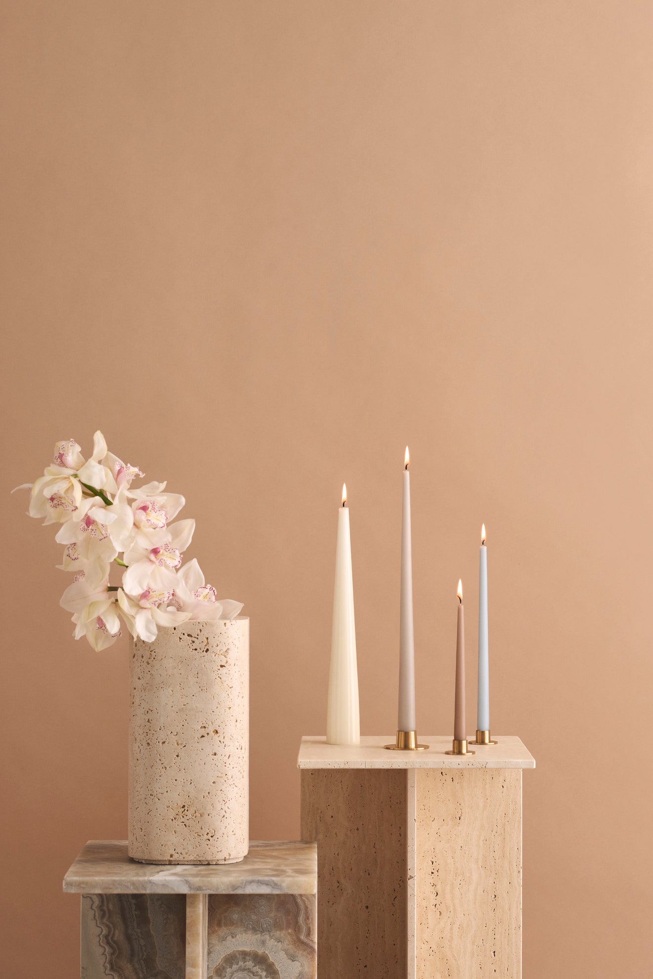 Candle Holder Brushed Gold S/2