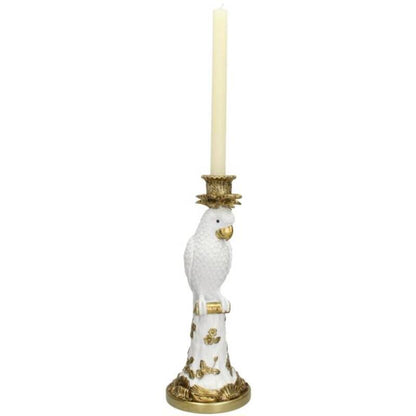 Papegøye lysestake hvit 35 cm