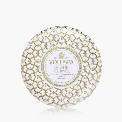 Suede Blanc 3 Wick Tin Candle 40 Timer