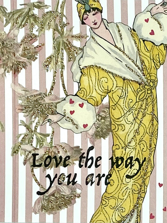 Glitterkort Love the way you are Lady
